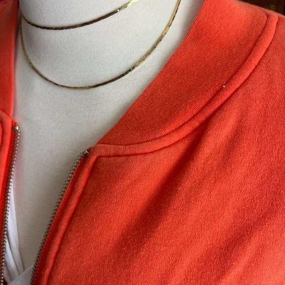 Jones New York Orange Bomber Jacket Zipper - Picture 6 of 14